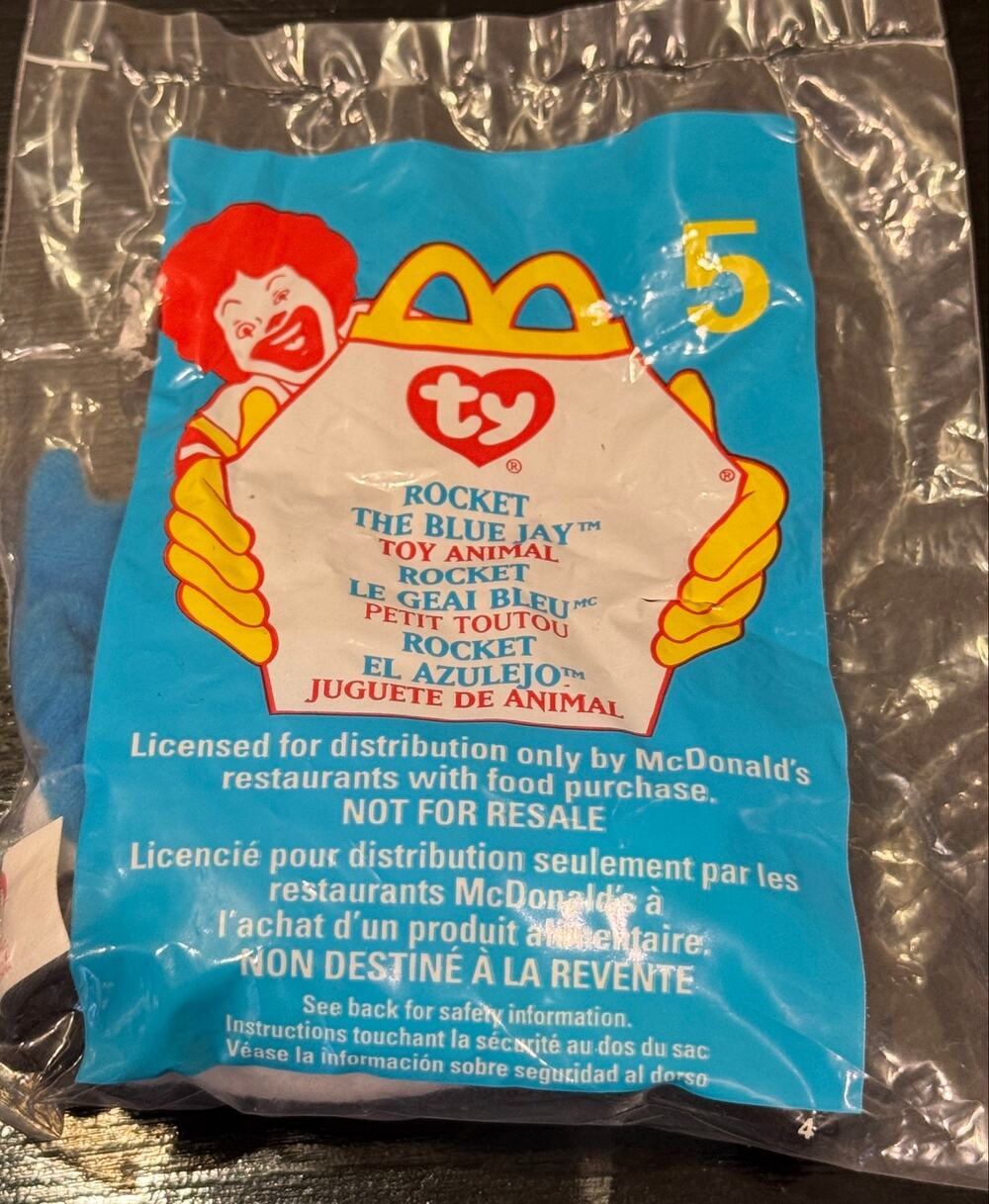 McDonald's Ty Beanie Baby 1999 Rocket the Blue Jay #5